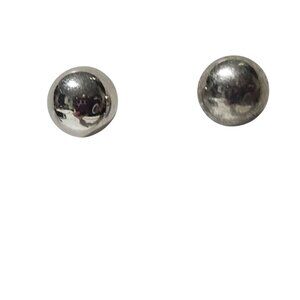 Elegant Silver Ball Stud Earrings Classic Minimalist Fashion Jewelry Women